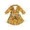 Hot Sale Cartoon Horsehead Print Light Bue Night Gown Tie A Belt In The Waist One-Piece Pajama For Sale