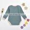 Infants & Toddler Knit Clothes Long Sleeve Spring Autumn Baby Contrast Color  Rib Cotton Romper