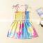 2020 Summer Girls' Tie-Dye Colorful Dress Baby Wear