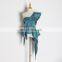 TWOTWINSTYLE Striped Irregular Off Shoulder Ruffles Backless Tunic High Waist Zipper Blouse Female
