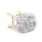 Customized beautiful snow white  faux fur round stool chair with wooden legs for living room