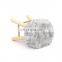Customized Beautiful Snow White Faux Fur Round Stool Chair With Wooden Legs for Living Room