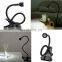 Clip-on table lamp flexible Goose neck adjustable, 1 W eye protection clip light for desk bed computer and music stand