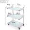 salon furniture tool trolley white beauty trolley with 3 layer drawers for wholesale