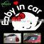 1PCS 3D Car Stickers Cute Cartoon Baby In Car Warming Decoration Sticker Reflective Vinyl Styling Decals