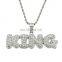 Custom Jewelry BLING Hiphop DIY Baguette name necklace personalised Letter Mens Miami Cuban Chain necklace