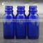 15ml cabalt blue boston round glass bottle with plastic cap and glass rod