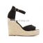 women black color high heel comfortable platform wedges sandals shoes(LAJWG0014)