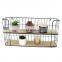 Cheap Large Capacity Wood and Metal Wire Corner Storage Wall Shelf Bracket