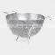 silver round bowl with handle