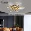 Promotional Sale Decoration Indoor Bedroom Magnificent Black Gold Aluminum Modern LED Ceiling Lamp