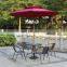 modern luxury outdoor sets patio rattan furniture folding dining table set rattan table and chairs set with umbrella