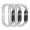 Wholesale 3PCS 25KN Locking Carabiner Aluminum Clip Hook Straight Gate Snap Hook Locking Aviation Aluminum Carabiners