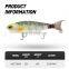 JOHNCOO Swimming Bait 4 Sections Jointed Fishing Lure Floating Hard Bait Jerk Fishing Lure Bass Pike Minnow High Quality