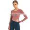 Hot Sale Fashion Activewear  Women Custom Logo Long Sleeve Sports Top Fitness Workout Gym Wear Sports Yoga Crop Top