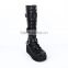 2015 fashion black buckle leather Punk Boots/ lolita shoes