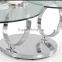 Stylish design stainless steel glass coffee table