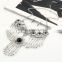 Personalized Round Semi-Precious Bead Geometric Droplets Tassel Necklace Jewelry Set