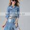 Manufacture custom pictures casual dress for lady short tight sexy dress denim maxi dress