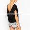 Backless v-neck t-shirt women dress design clothing model guangzhou