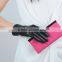 Women's Leather Wave Decorated Gloves