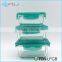 * Colored Lid High Quality Glass Square Fresh Keeping Box Storage Box