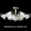 Industrial Die-casting Aluminum Chandelier ceiling lamp with white flower shape glass
