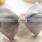 Chiffon ribbons rhinestone hair bows wholesale for girls