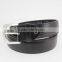 Classical sample style manufacturer black PU leather man belt with shiny silver metal accessories in YiWu