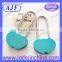 AJF New Arrival Only Manufacturer Long Hook Aluminium Different Color Double Heart Padlock