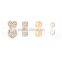 Fashion 8 pieces jewelry set high density zinc ally rhinestone cheap gold ring earring