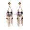 2016 A-bomb Wholesale Fashionable Golden Beaded Tassel Earrings