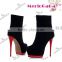 2016 Hot selling top quality leather 18cm sexy high heel suede platform boots