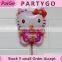 New 14.5 inch hello kitty balloon with stick and cup for girl birthday small round foil air balloons                        
                                                Quality Choice