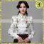 Philippine Silk Satin Flower Printed Mature White Collar Shirt