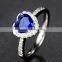 Factory wholesale Natural sapphire Royal Blue Ring Sri Lanka 18K Gold Heart