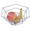 Fashionable Design Tabletop Chrome Plating Metal Fruit Storage Basket