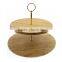 Bamboo wood 3 tiers cake plate display stand