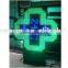 P16 LED pharmacy cross display with high brightness and high fresh rate green/double colors