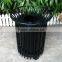 Powder coated metal garbage outdoor waste bin