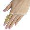 Girls Womens Ring Jewelry Punk Rhinestone Gold Plated Crystal Double Finger Adjustable Knuckle Rings