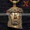 Hip Hop Stainless Steel 316L Male Jewelry 14K Gold Plating Jesus Face Head Pendant                        
                                                Quality Choice
