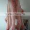 Pink Cashmere Cape Poncho With Match Color Raccoon Fur Hood Gorgeous Animal Fur Trimmed Square Shawl Cape