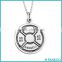 925 Sterling Silver Weightlifting Fitness Jewelry Barbell Olympic Weight Plate 50kg Pendant Necklace