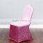 Silver Glitter Spandex Dining Chair Cover
