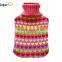 2L capacity fur accessory knitted rubber BS1970-2012 hot water bag covers