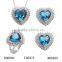 Shining Heart Shaped Stud Earring And Necklace Crystal Jewelry Set For Women