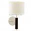 Factory price hot sale the lighting book ferrara polished chrome hotel style wall light complete with taupe silk shade