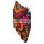 Indian Embroidered 16"X16" Suzani Cushion Cover Cotton Ethnic Pillows Boho Vintage Pom Pom Lace Shams Throw Cushions