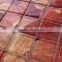 JY-G-49 Red leaf pattern Laminated glass mosaic square wall tiles decorate Restaurant wall art